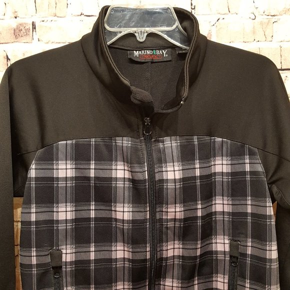 Marino Bay Jacket Natural PINK/Black Plaid Zip Up Size Medium - Picture 4 of 12